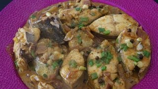 Jamaican Food  Fish Coconut Curry Recipe Kingfish steaks allspice pepper sauce SUPER EASY [upl. by Nolyag349]