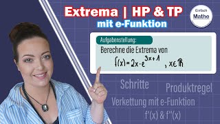 Die Extrema  HPTP von eFunktionen rechnerisch bestimmen by einfach mathe [upl. by Lenoyl]