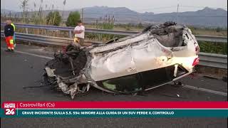 Castrovillari Cs Grave incidente sulla S S 534 minore alla guida di un Suv perde il controllo [upl. by Bonne802]