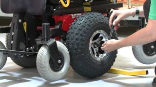 Frontier V6 All Terrain Wheel Change  Magic Mobility Power Chairs [upl. by Xenos398]