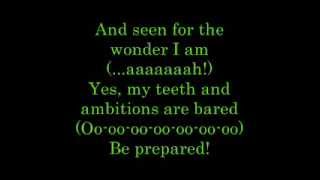 Be Prepared lyrics [upl. by Jerrilyn408]