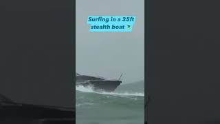 This is the biggest wave we’ve ever surfed in a 35ft military assault craft Shorts  MBY [upl. by Kcoj]