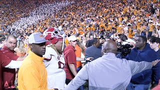 Alabama players leave field as Tennessee fans sing Dixieland Delight rush field amp rip down goalpost [upl. by Anjanette]