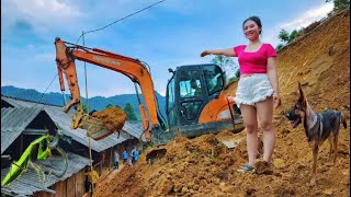 Excavators dredging landslides entering houses in highland areas after typhoon Yagi [upl. by Sol]