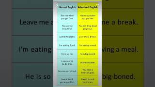 Normal vs Advanced English english speaking english shortfeed viralshorts [upl. by Lamaaj492]