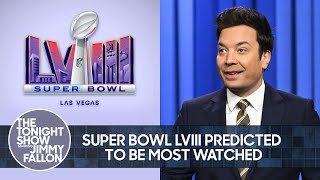 Super Bowl LVIII Predicted to Be Most Watched Biden Angry Over Special Counsel  The Tonight Show [upl. by Ynove122]