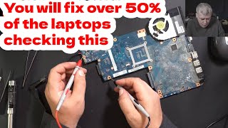 Motherboard repair tips amp tricks  Toshiba C850 laptop not charging not turning on  a simple test [upl. by Arim]