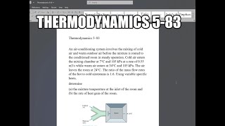 Thermodynamics 583 An airconditioning system involves the mixing of cold air and warm outdoor air [upl. by Trebleht512]