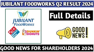 Jubilant Foodworks Q2 Result 2024Jubilant Foodworks share latest news 2024Jubilant share good news [upl. by Assenad]