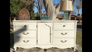 How to Redo Renovation of a 9 drawer white french dresser [upl. by Koal]