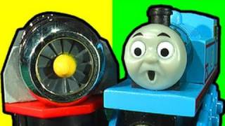 Thomas Tank Jet Engine Crash  Motorized Toy Review [upl. by Wheelwright716]