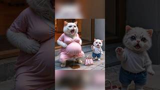 Pregnant cat with smart kitten cat catlover cattales kitten catstoys ai smartcat cute [upl. by Saretta]