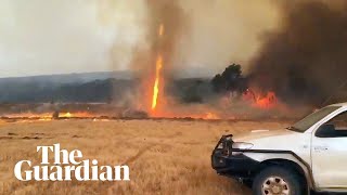 Bushfire tornado tears through Kangaroo Island in South Australia [upl. by Labina]