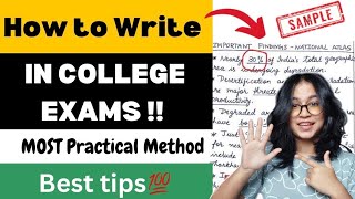 🔥How to write in COLLEGE EXAMS Topper ke jaise likho 💯 Best tips for answer writing [upl. by Nerual9]