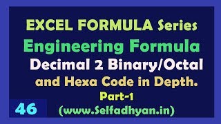 Engineering Formula in Excel  1 How to convert Decimal into Binary  Octal and Hex in Excel  46 [upl. by Mercola39]