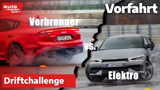 Driftchallenge Kia Stinger GT vs Kia EV6 GT  Fahrbericht  auto motor und sport [upl. by Somerset214]