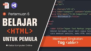 Belajar HTML Dari Nol Sampai Mahir Untuk Pemula  Tag ABBR Membuat Singkatan Pada HTML [upl. by Aneles]