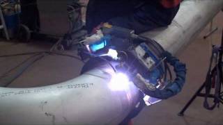 Orbital welding of stainless pipe with automatic penetration control Orbitalsveising [upl. by Asillim]