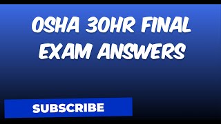 Summary OSHA 30hr Final Exam Answers [upl. by Aiseneg602]