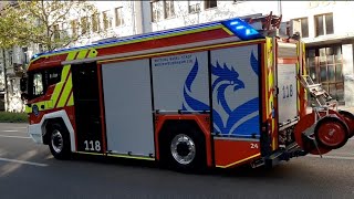 Rosenbauer RT Neues EHLF Berufsfeuerwehr Basel Einsatzfahrt [upl. by Carlotta112]