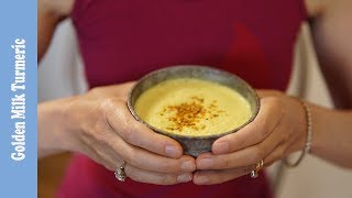 Golden Milk Turmeric Recipe Vegan Option for Sleep [upl. by Doelling]