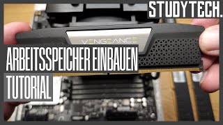 Arbeitsspeicher einsetzen DDR5  Arbeitsspeicher einbauen 4KDeutsch studytech [upl. by Ahsahtan]