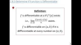 283 Determine if Function is Differentiable [upl. by Strephon]