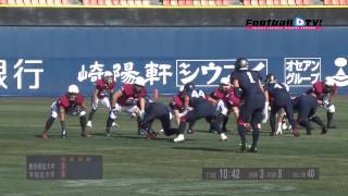 関東大学アメフト2014リーグ戦、慶應義塾大学vs早稲田大学 [upl. by Naihtsirc275]