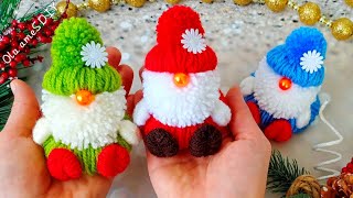 🎄 Its so Beautiful ❤️🌟 DIY Gnome Christmas Ornaments  Super Easy Gnome Making Idea with Yarn [upl. by Hadley]