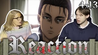 SHOWING MY MOM ATTACK ON TITAN  4x13  REACTION [upl. by Korff]