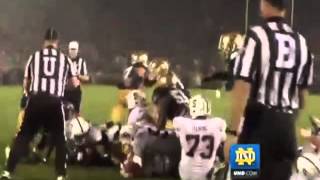 Notre Dame v Stanford Overtime 12 Goal Line Stand [upl. by Naujuj]