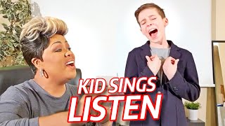 Little Italian Boy SINGS Listen by Beyonce with Vocal Coach SUBS [upl. by Cati]