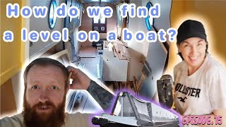 Narrowboat Renovation  Finding a level on a boat  Episode 15 [upl. by Arihat]