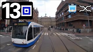 🚊 GVB Amsterdam Tramlijn 13 Cabinerit Remise Havenstraat Geuzenveld  Centraal Station Driver view [upl. by Nauqas]