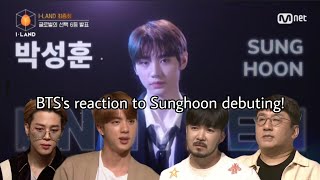 English subtitle BTSs reaction to ENHYPENs Sunghoon debuting [upl. by Acirret]