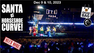 SANTA AT HORSESHOE CURVE BALLAST DUMPING RJ CORMAN CAR AMTRAK 540 amp 569 ENGINES amp MORE [upl. by Sirromal]