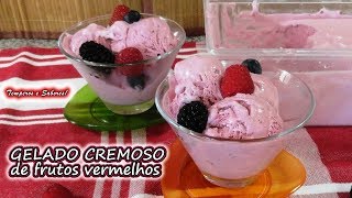 GELADO CREMOSO DE FRUTOS VERMELHOS natural fácil e delicioso [upl. by Ifok807]