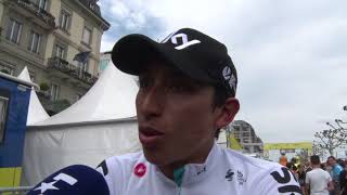 Egan Bernal  entrevista en la meta  Stage 5  Tour de Romandie 2018 [upl. by Shellie]