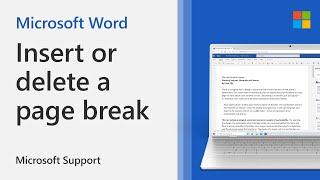 How to add or delete a page break in Word  Microsoft [upl. by Ronny727]