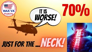 VA Neck Disability Rating of 70 through Increases and Secondary Conditions Real Life Examples [upl. by Nylesaj34]