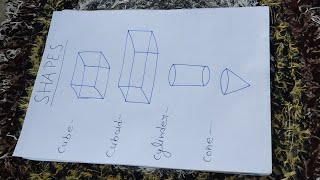 Shapes name  Solid shapes  Shapes  3D Shapes How to draw 3D Shapes  Cubecoboidcone cylinder [upl. by Any667]