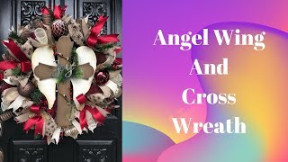 How to make a Joy Cross and Angels Wing Wreath with Laura Jeans Wreath Room [upl. by Wernher]