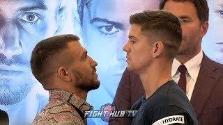 VASYL LOMACHENKO amp LUKE CAMPBELL HAVE LONG amp TENSE FACE TO FACE AT THEIR FINAL PRESS CONFERENCE [upl. by Aroc753]