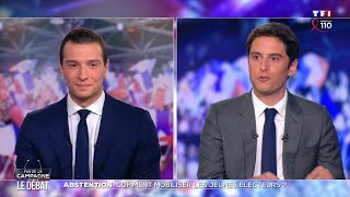 Débat G Attal  J Bardella  Replay du 20H de TF1 [upl. by Onivla]