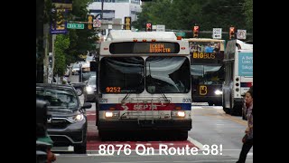 Retired SEPTA 2005 New Flyer D40LF 8076 On Route 38 To Wissahickon Transportation Center [upl. by Rimidalb87]