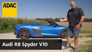 Audi R8 Spyder V10 Relikt oder gelungener Sportwagen  ADAC [upl. by Esele]