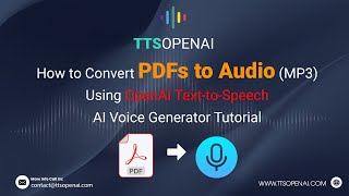 How to Convert PDFs to Audio  MP3  with OpenAI TexttoSpeech  Easy AI Voice Generator Guide [upl. by Deloris]