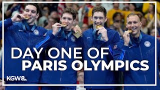 Paris Olympics Team USA gets first gold medal [upl. by Kcirdet]