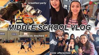 MIDDLE SCHOOL VLOG  basketball tournament breakfast party classes amp more [upl. by Broek52]