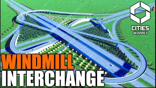 The Best Compact System Interchange in Cities Skylines 2  Windmill Interchange Tutorial [upl. by Deck223]